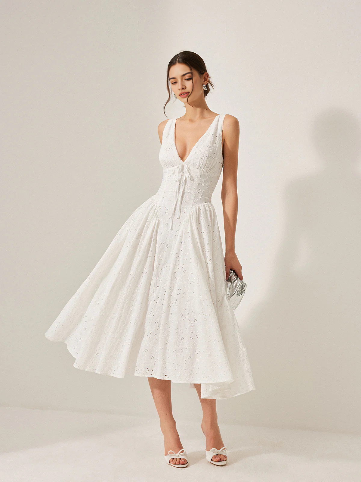 DingJiDress Party Dress A Line Deep V Neck Sleeveless Lace Back Lace-Up Dress Exquisite Hot Sale Prom Dress