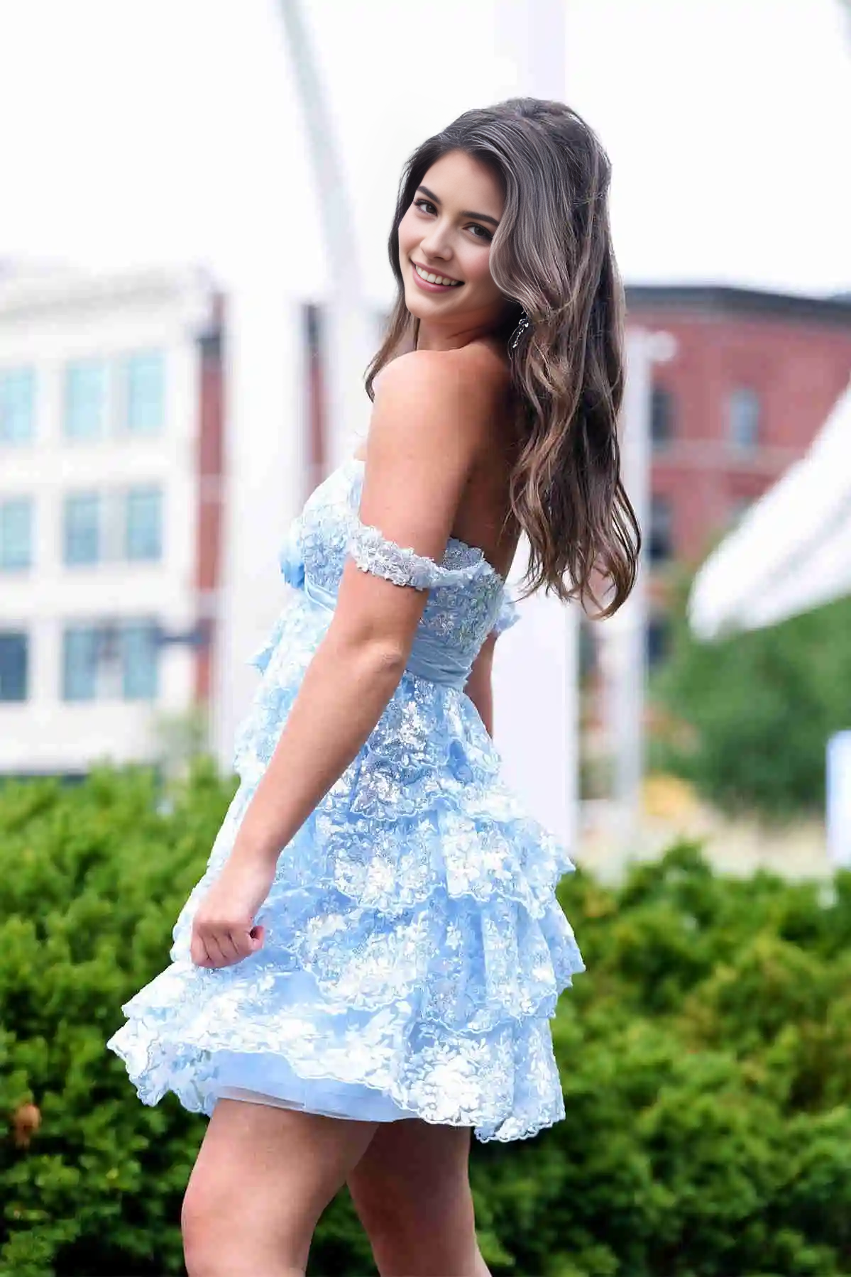 DingJiDress Short Dress Sparkle A-Line Off Shoulder Sweetheart Neckline Layering Sequin Appliques Exquisite Hot Sale Homecoming Dress