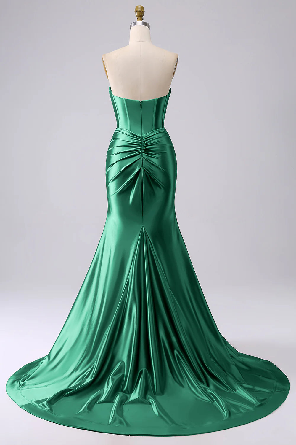 DingJiDress Sparkly Darrk Navy Mermaid Sweetheart Corset Long Prom Dress with Slit