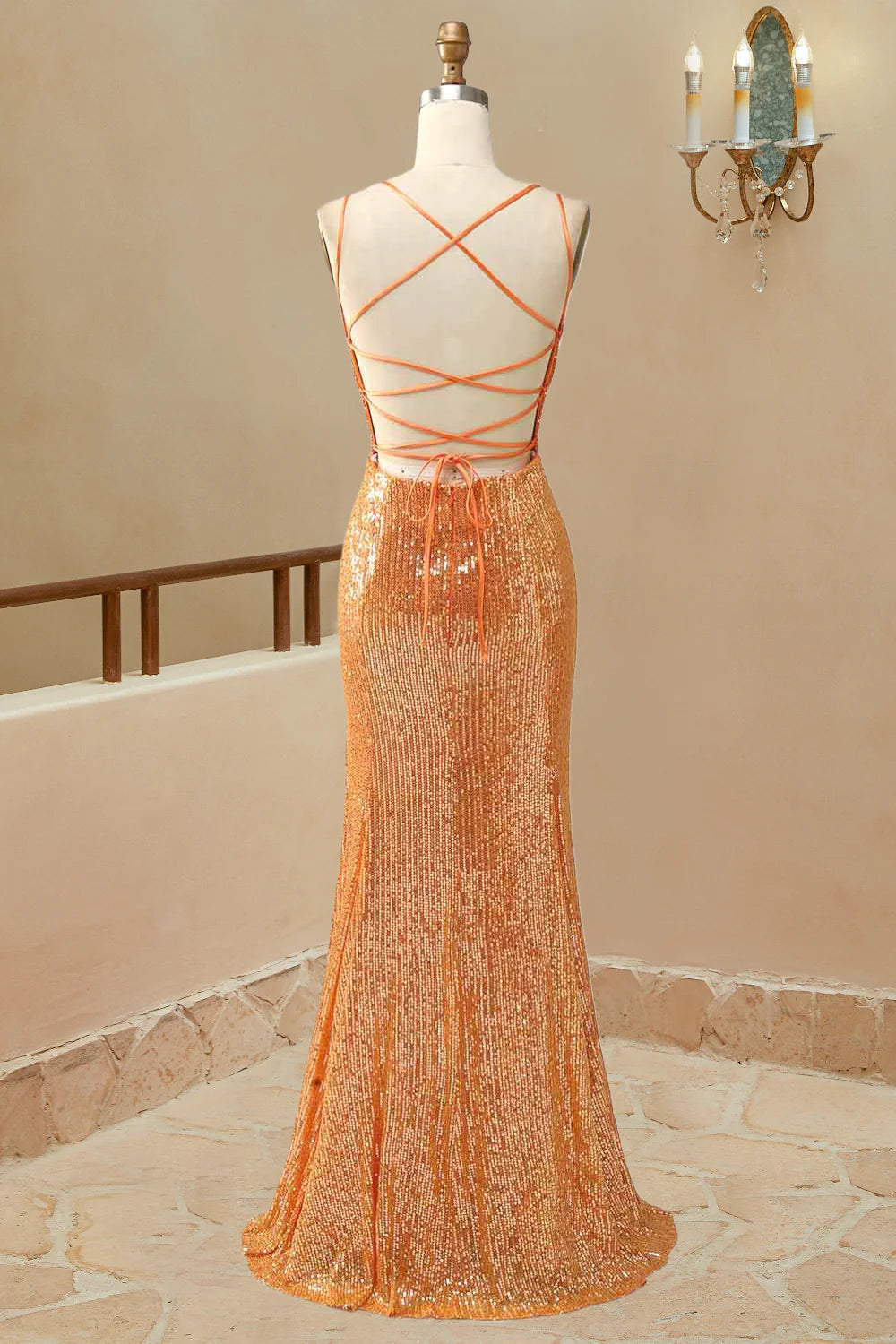 DingJiDress Prom Dresse Straps Mermaid Sequins With Slit