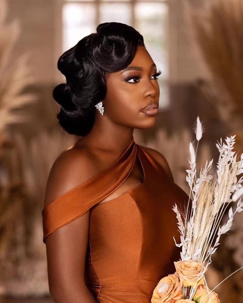 DingJiDress One Shoulder Ruched Sleeveless Mermaid Bridesmaid Dresses with Slit