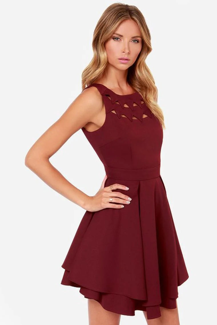 DingJiDress Scoop Chiffon A Line Short/Mini Cocktail Dresses