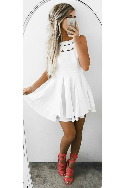 DingJiDress Scoop Chiffon A Line Short/Mini Cocktail Dresses