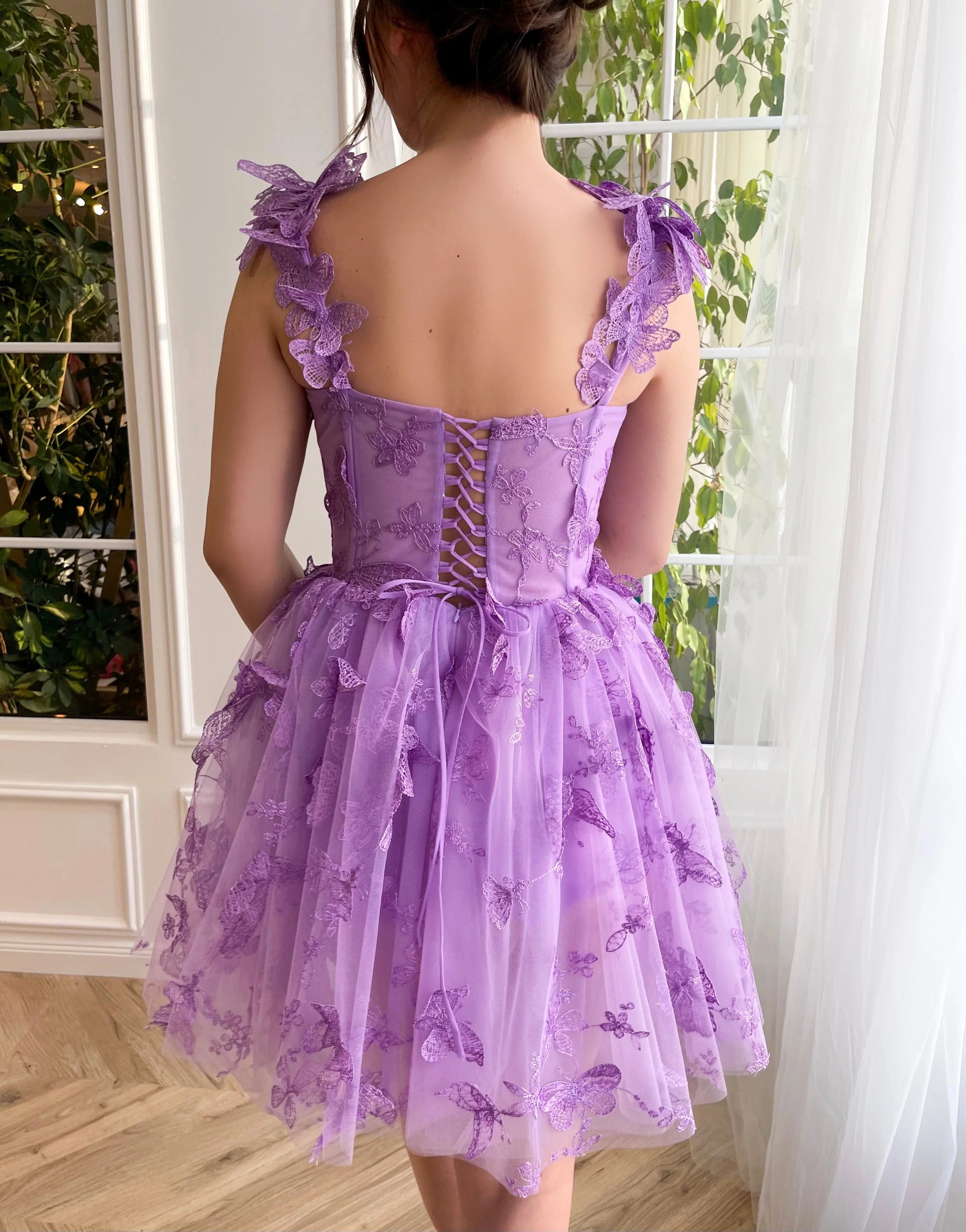 Wholesale Spaghetti Straps Butterfly A Line Tulle Butterfly Short/Mini Homecoming Dresses