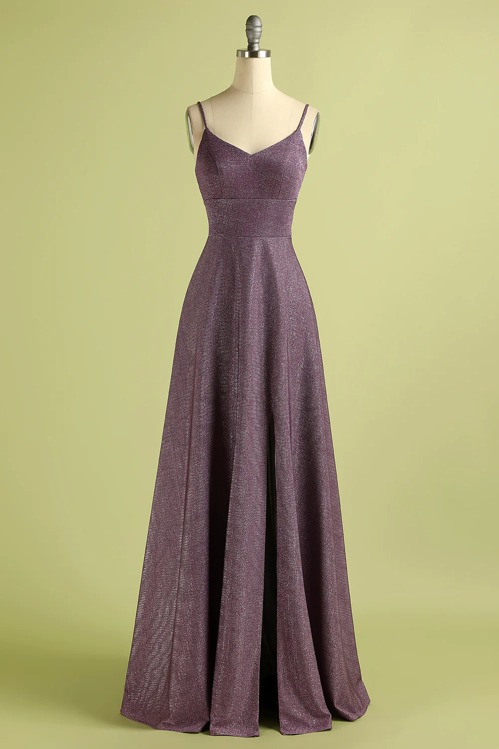 DingJiDress Grape Lace Up Long Satin Prom Dress