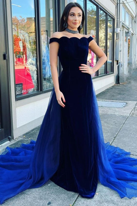 DingJiDress Prom Dress Mermaid Velvet Off The Shoulder Pageant
