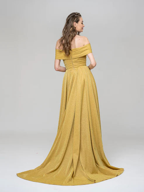 DingJiDress Off The Shoulder Sweetheart A Line Long Prom Dresses