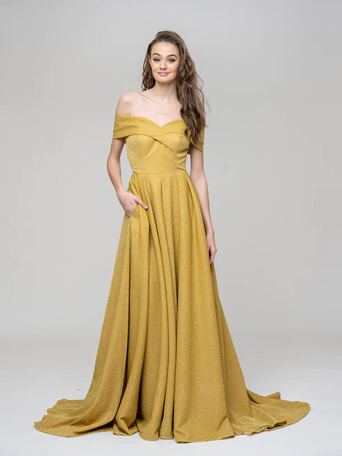 DingJiDress Off The Shoulder Sweetheart A Line Long Prom Dresses