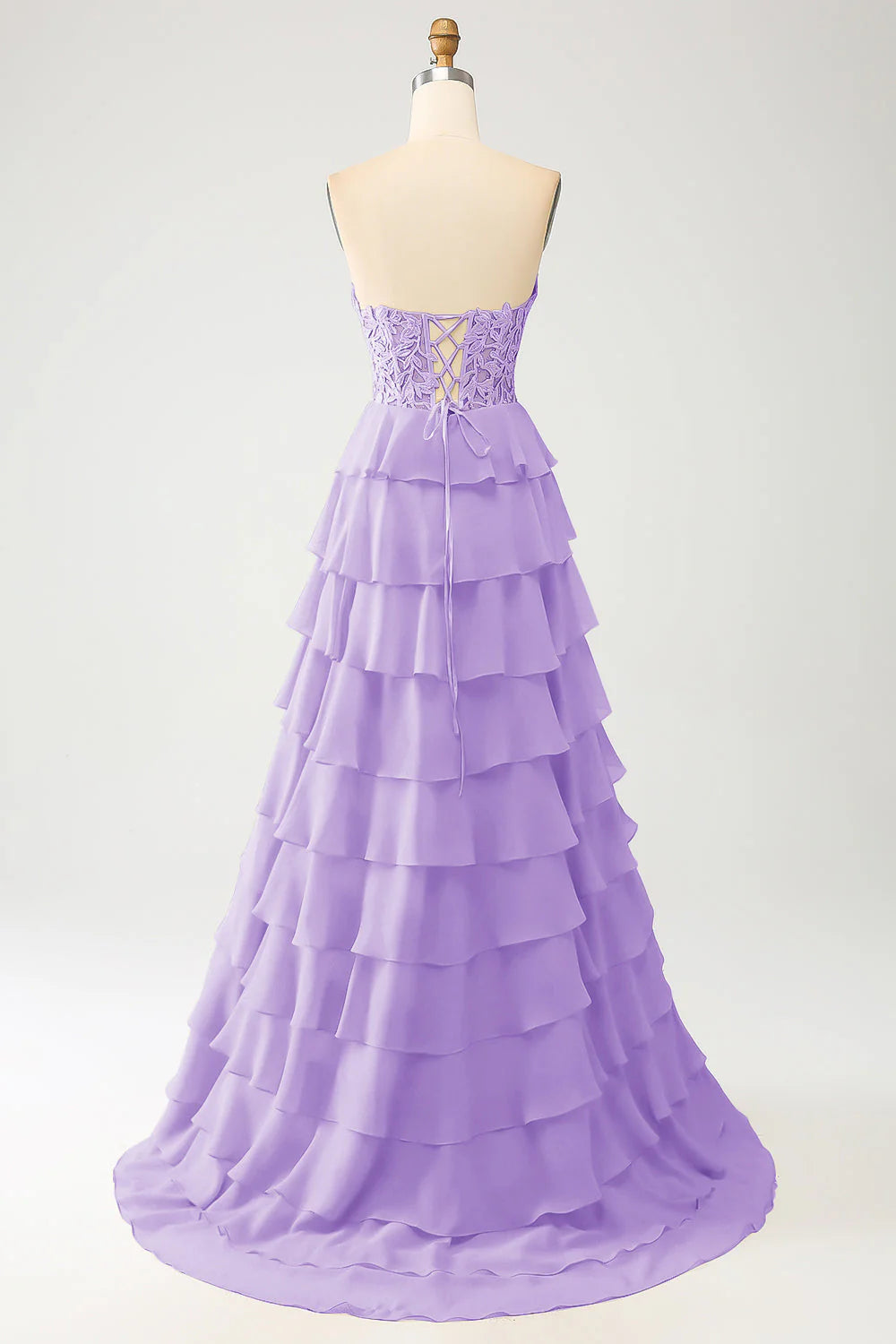 DingJiDress Yellow Sweetheart Tiered Long Prom Dress