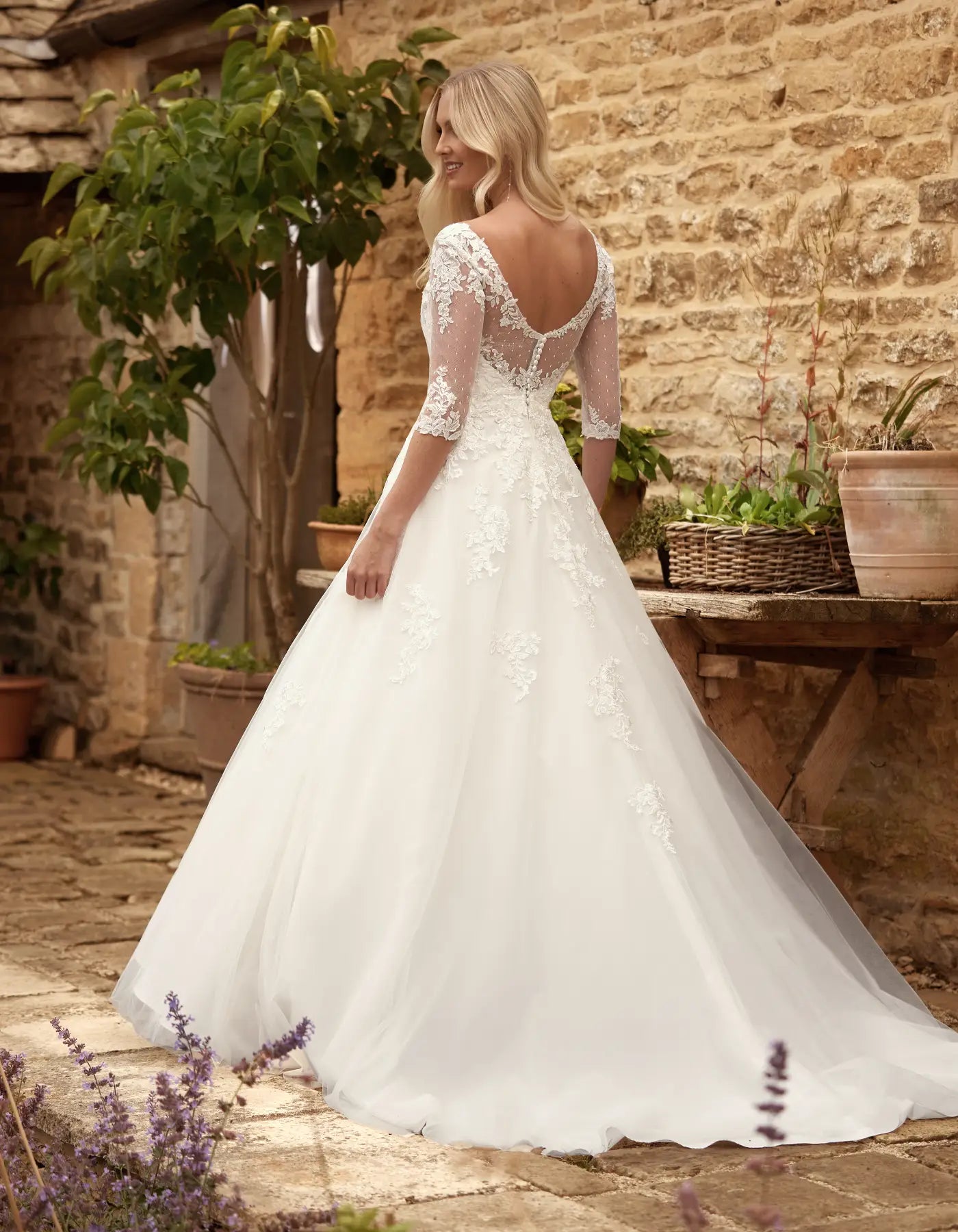 DingJiDress a vintage inspired wedding dress with illusion detail