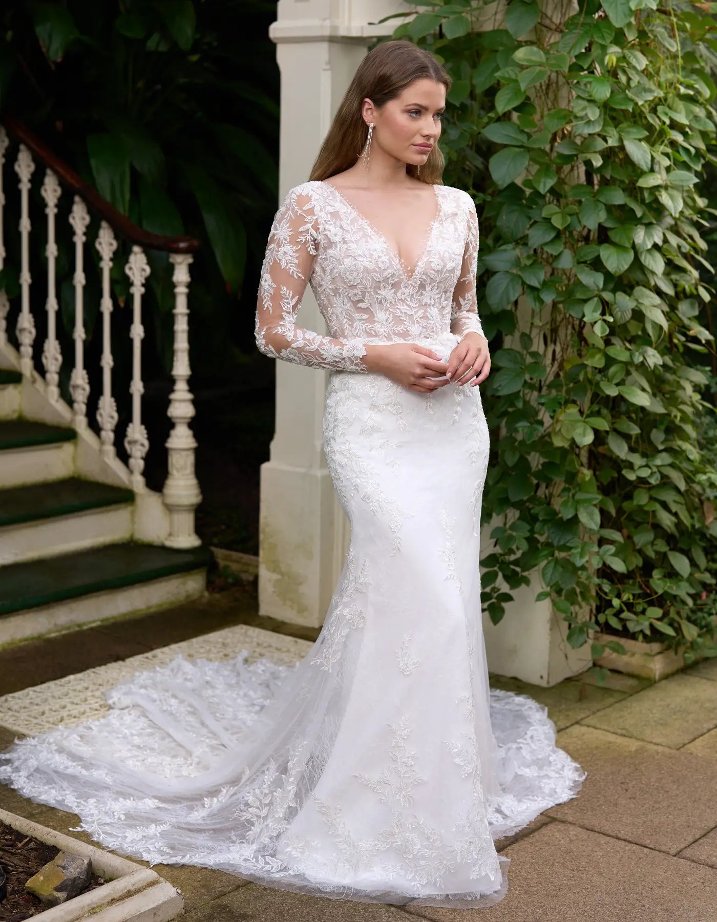 DingJiDress a modern lace sheath with sleeves