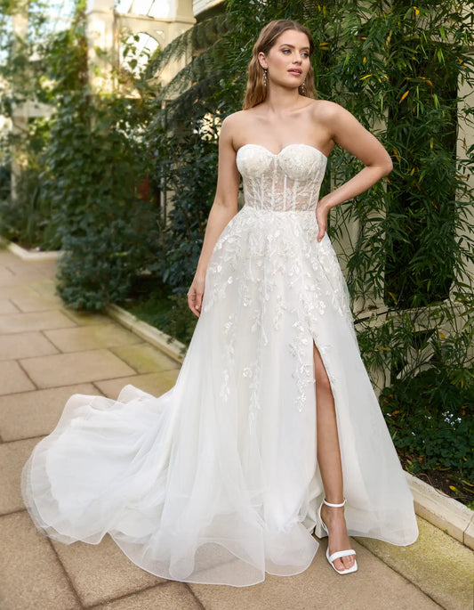 DingJiDress a sparkling a-line with split skirt