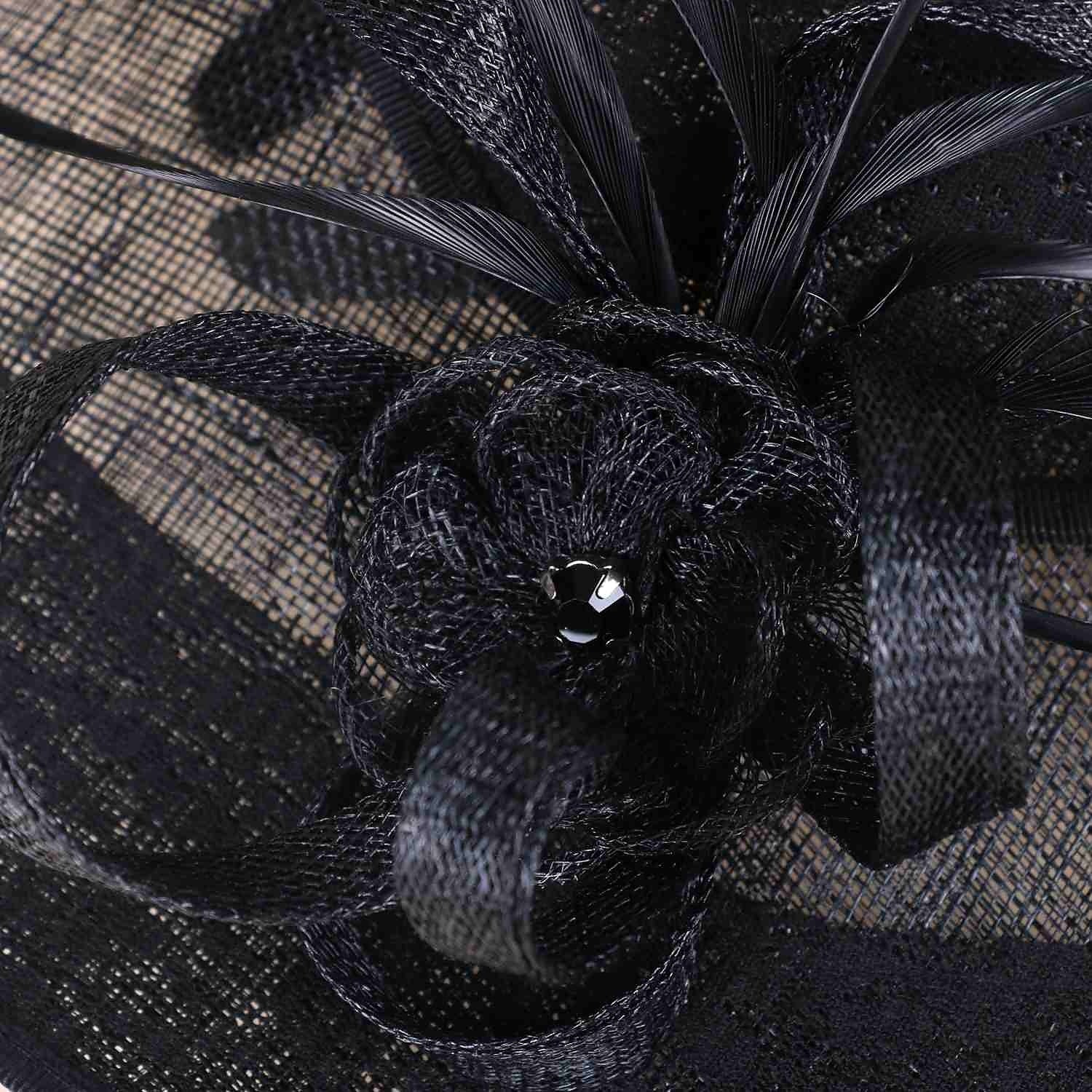 DingJiDress Fascinators Flax Feather Kentucky Derby Hat Headpiece