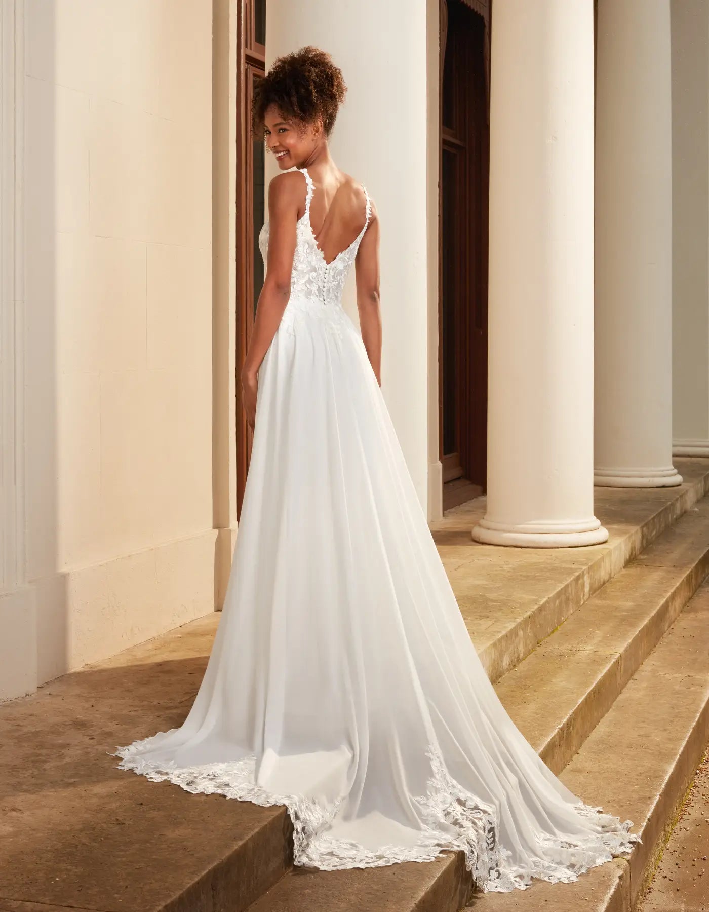 DingJiDress modern soft a-line with straps and cut-out lace