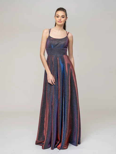 DingJiDress Floor Length Strappy A Line Formal Dresses With Pockets