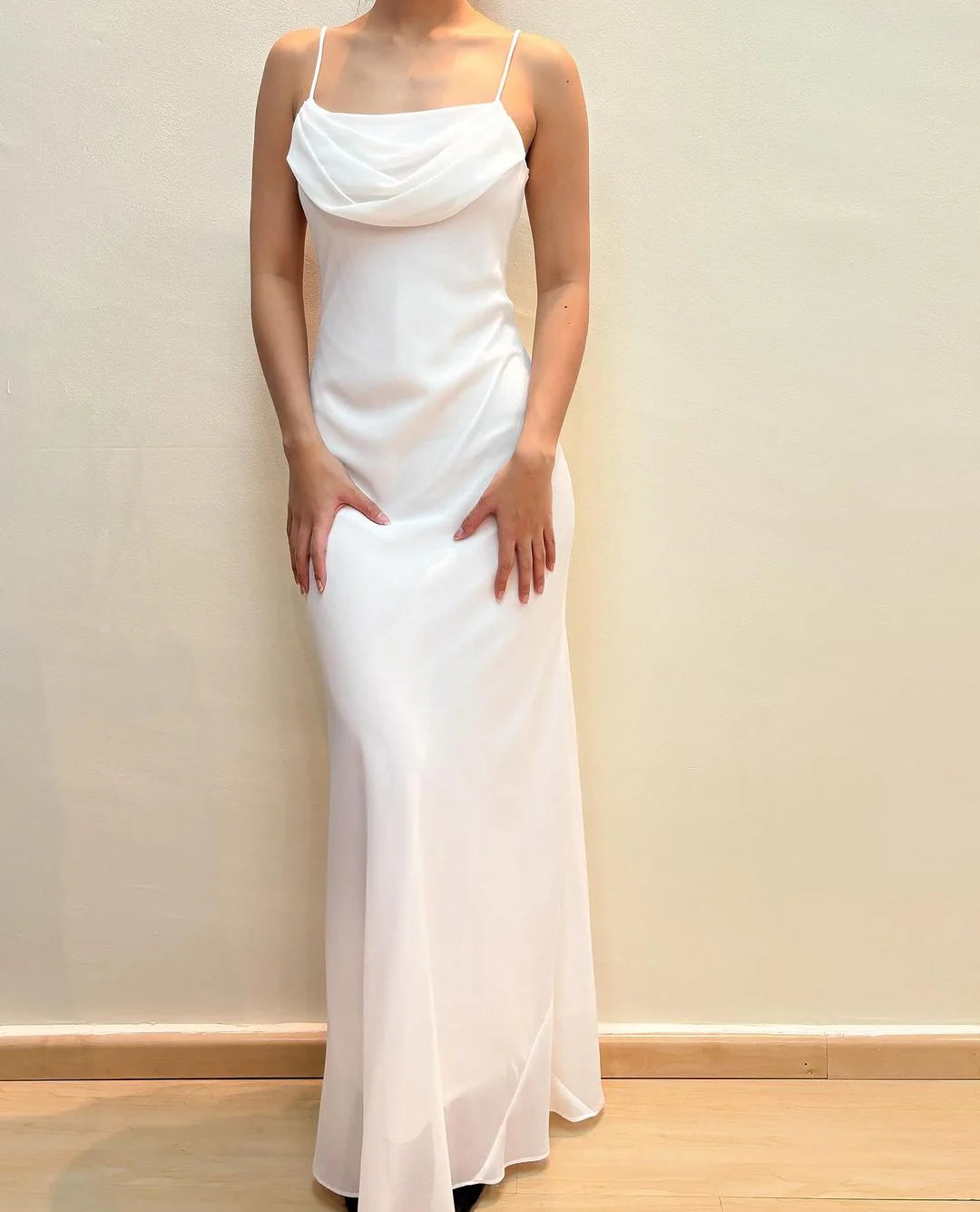 DingJiDress Formal Women's Dresses Spaghetti Strap Suspender Dress Elegant Simple Wedding Dress