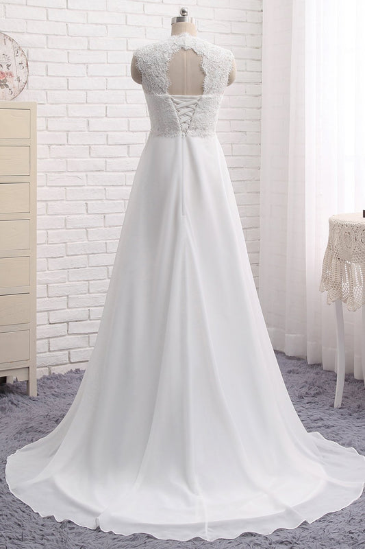 DingJiDress Wedding Dress Sleeveless Lace Plus Size Bridal Gowns for Wedding for Beach Formal Women's Dresses