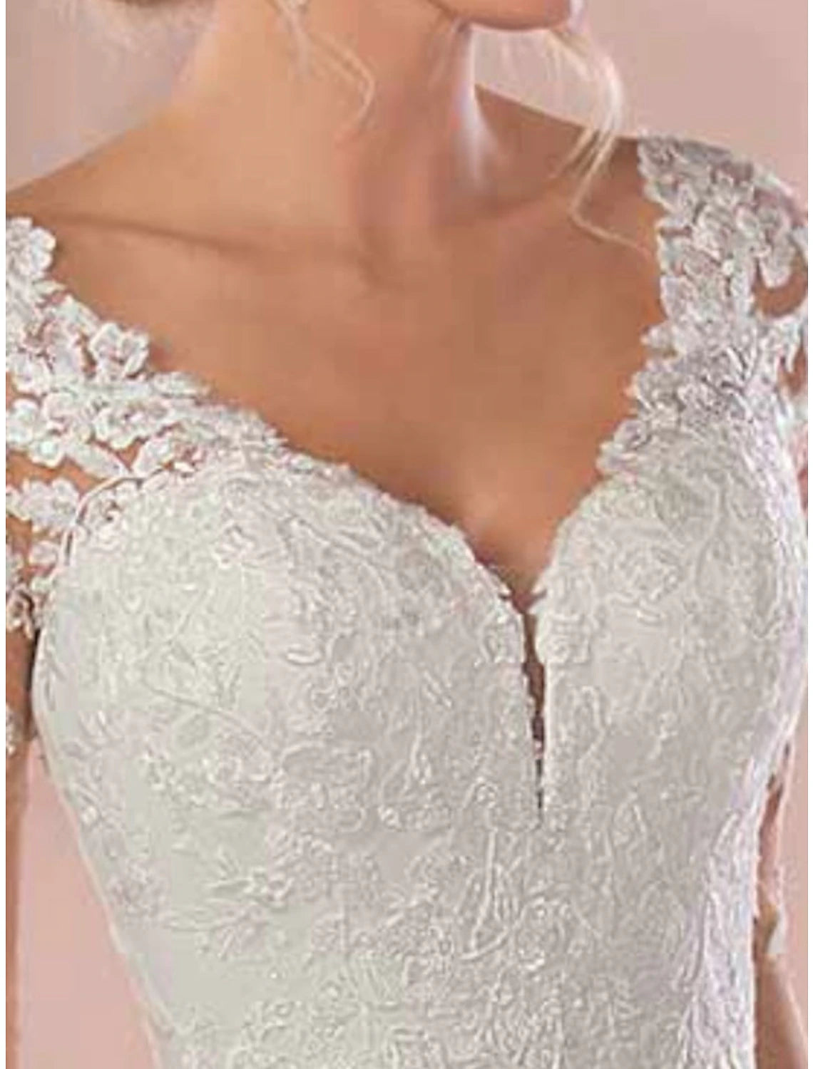 A-Line Prom Dresses Elegant Dress Wedding Guest Wedding Party Sweep / Brush Train Long Sleeve V Neck Chiffon with Appliques