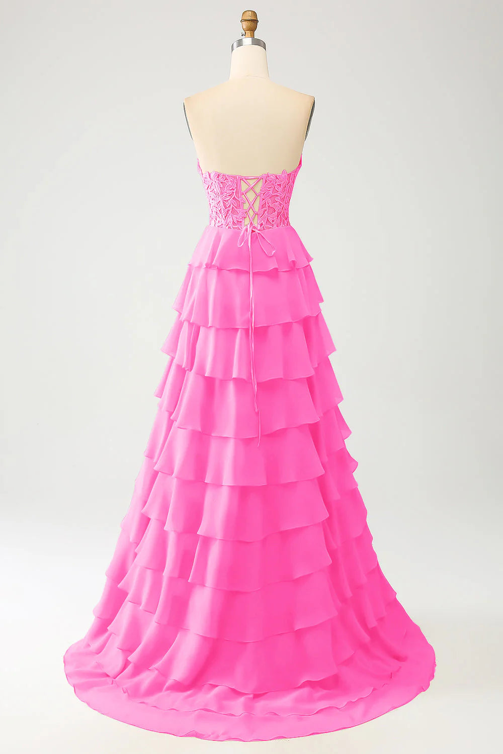 DingJiDress Yellow Sweetheart Tiered Long Prom Dress