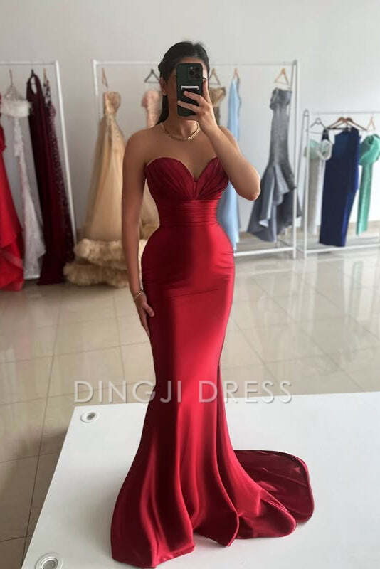 DingJiDress Formal Dress Charming Mermaid Sweetheart Strapless Empire Sexy Prom Dress