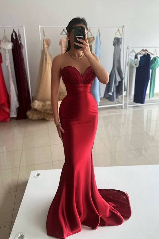 DingJiDress Formal Dress Charming Mermaid Sweetheart Strapless Empire Sexy Prom Dress