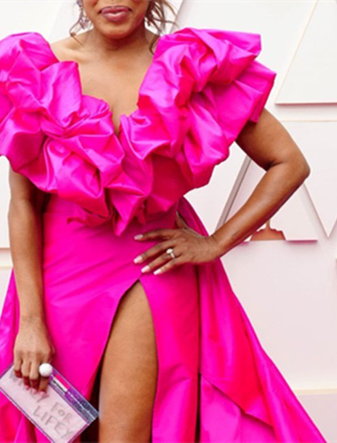 Mermaid / Trumpet Evening Gown Celebrity Style Dress Formal Wedding Guest Court Train Sleeveless V Neck Taffeta with Ruffles