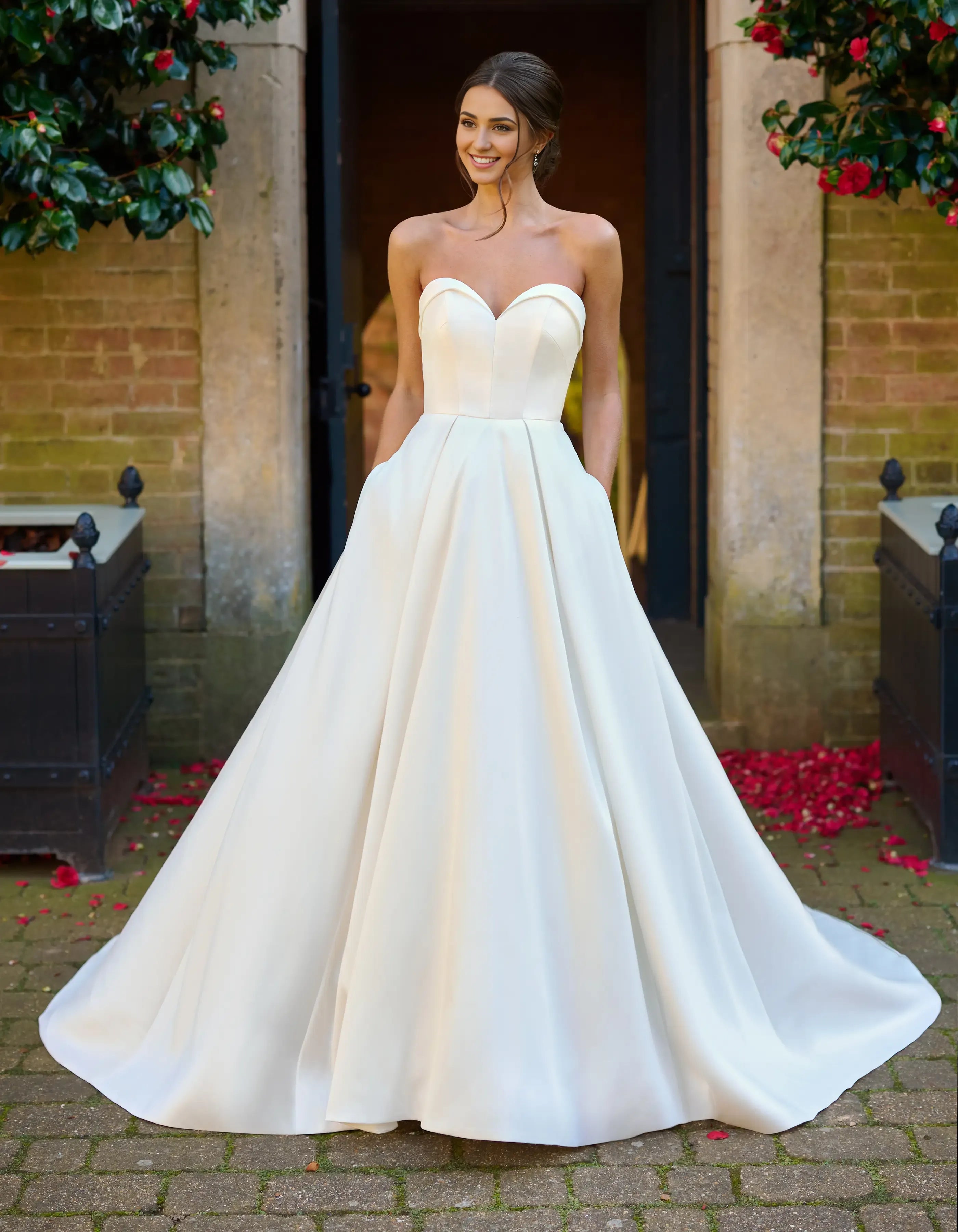 DingJiDress a modern strapless ball gown in luxurious mikado