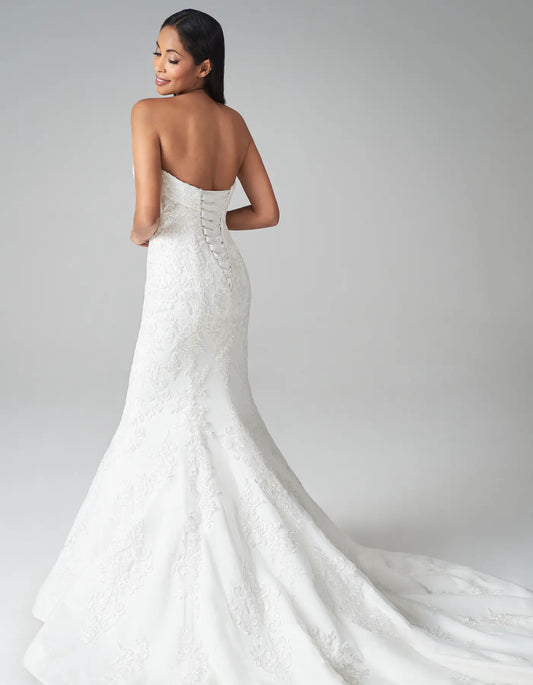 DingJiDress a strapless mermaid gown with cuffed neckline Wedding Dresses