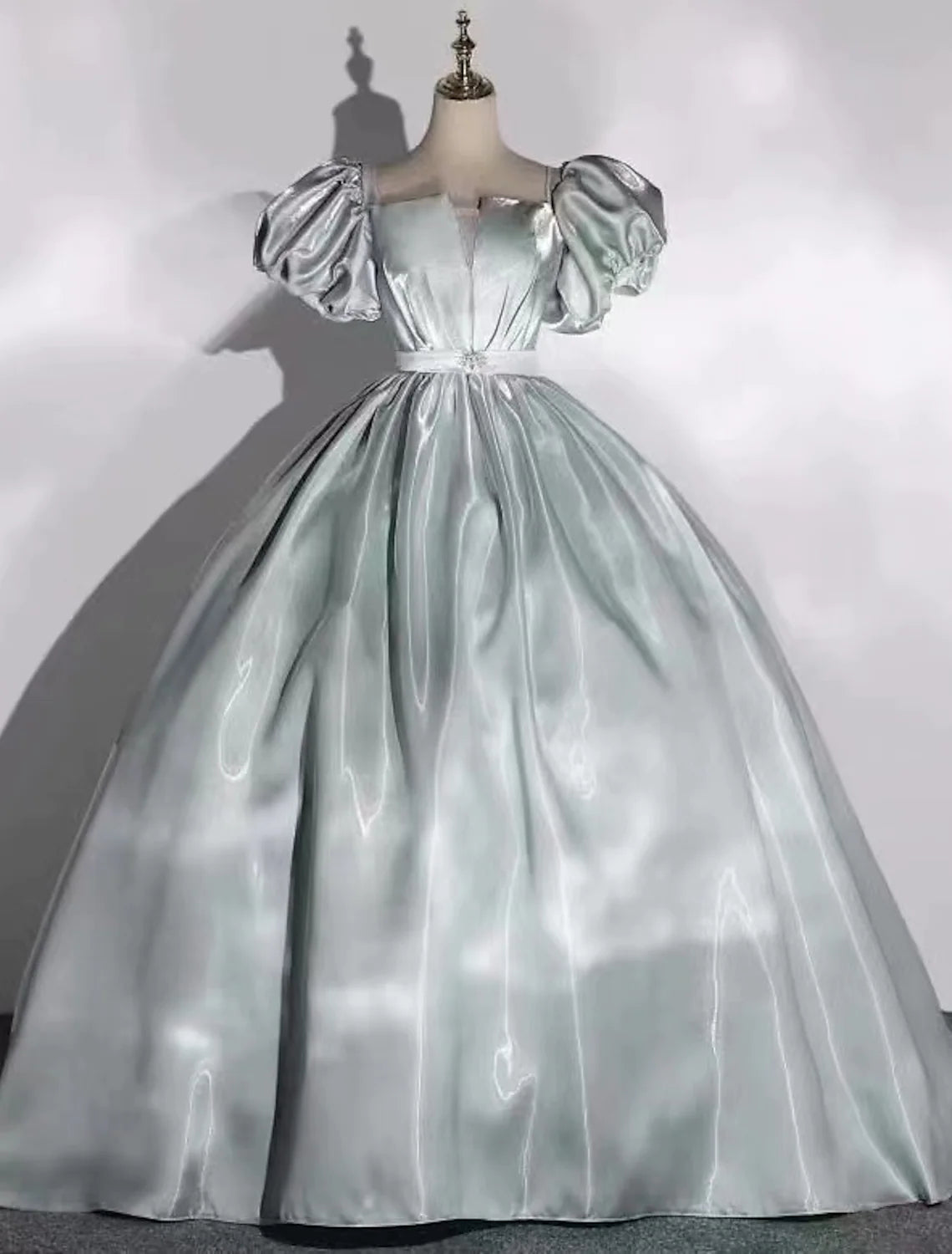 Ball Gown Quinceanera Evening Dress Scoop Neck Short Sleeve Floor