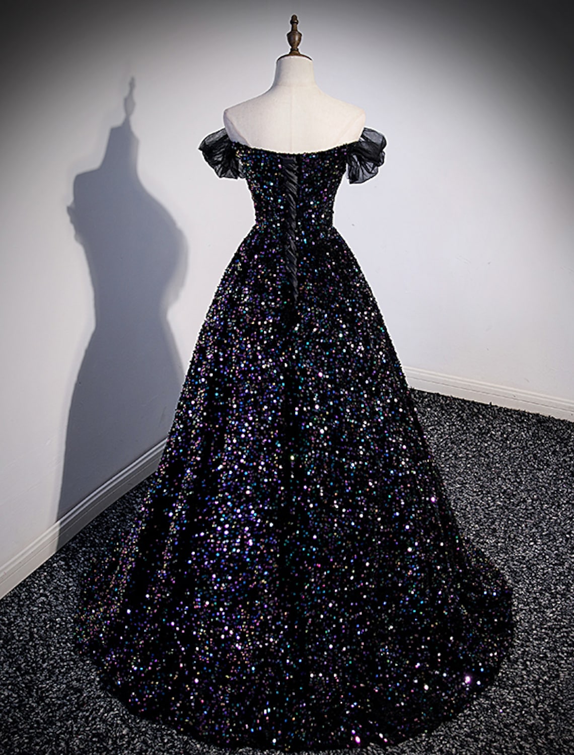 Ball Gown Prom Dresses Sexy Dress Wedding Sleeveless Off Shoulder Sequined with Pleats Sequin