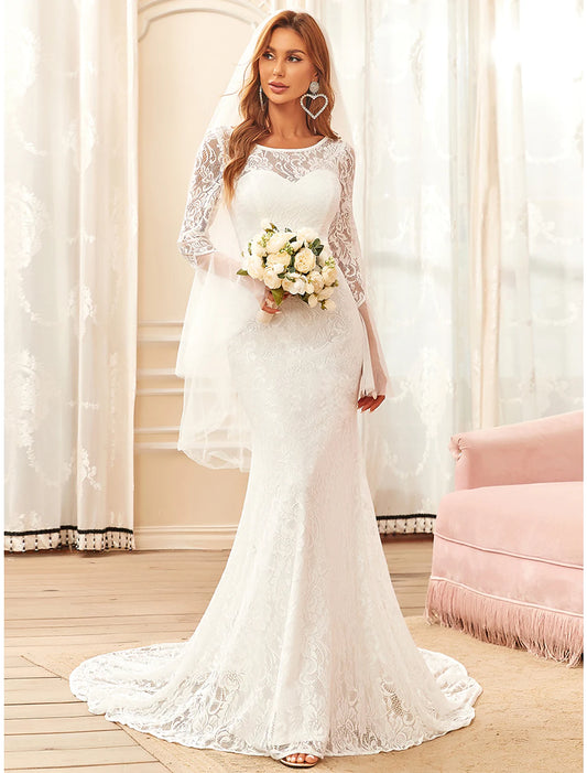 Beach Wedding Dresses Long Sleeve Lace With