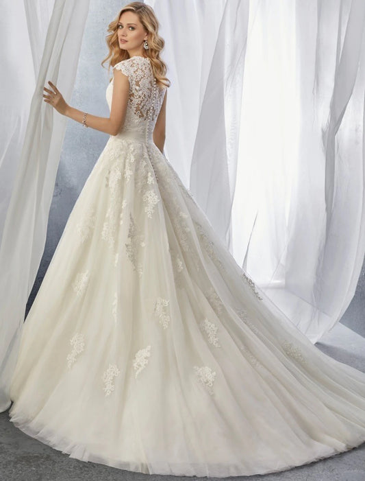 Engagement Formal Dresses Ball Gown Straps Lace With