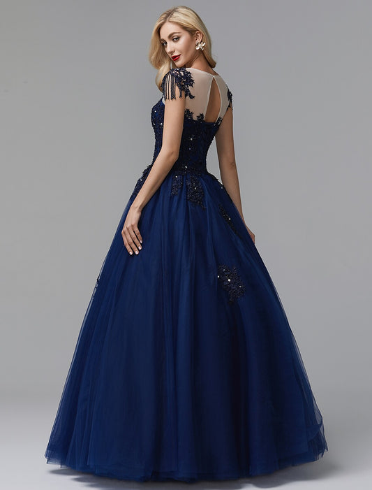 Ball Gown Prom Dresses Sparkle Dress Long Sleeve Off Shoulder Satin with Beading