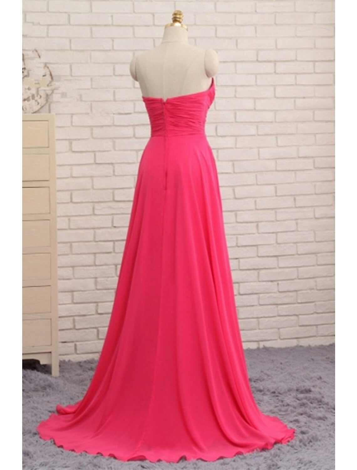 A-Line Prom Dresses Elegant Dress Formal Asymmetrical Sleeveless Strapless Chiffon Backless with Rhinestone Ruched Ruffles