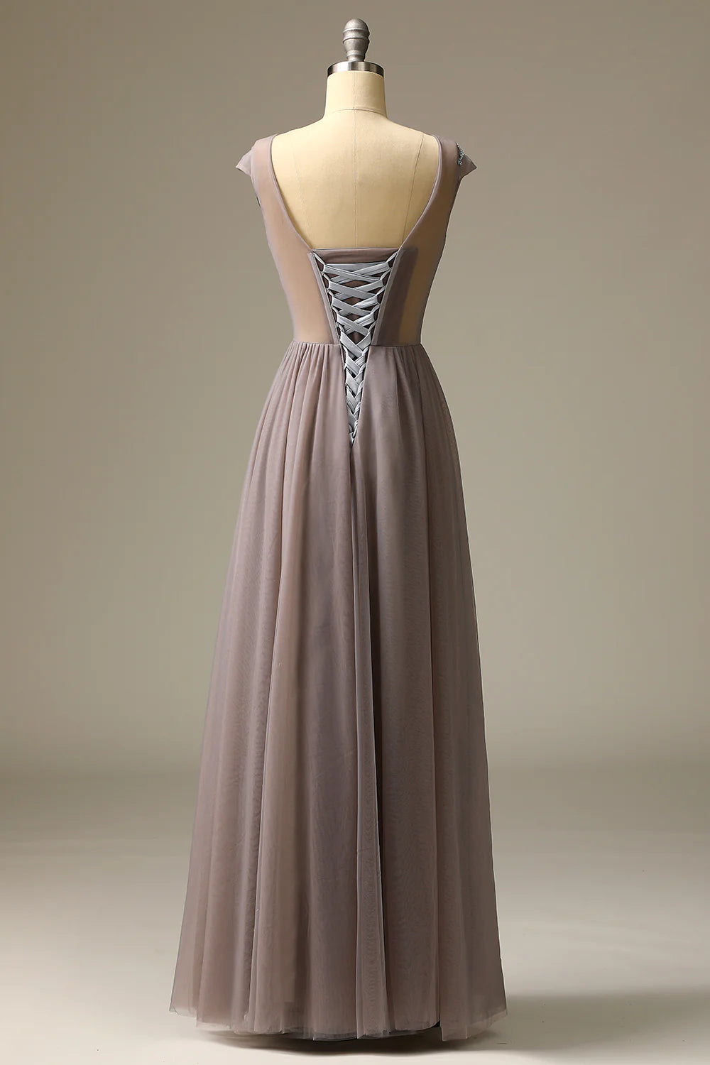 DingJiDress Appliques Grey Prom Dress