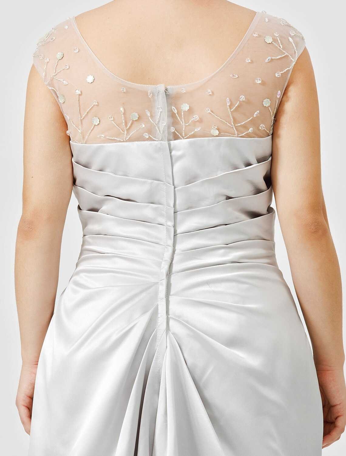 Mother of the Bride Dress Classic Timeless Elegant Luxurious Plus Size Floor Length Satin Sleeveless No with Pleats Crystals