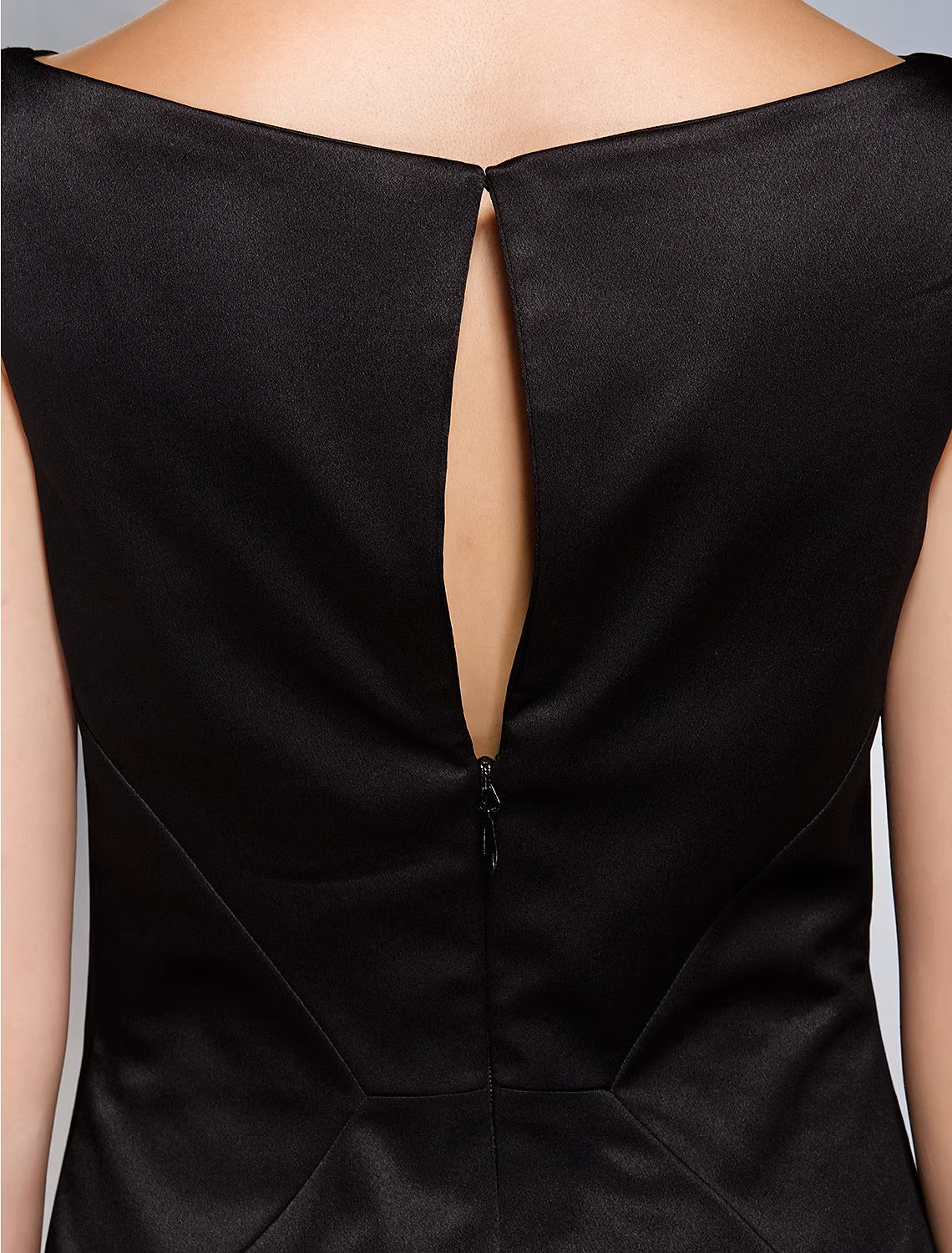 Party Dress Wedding Guest Knee Length Sleeveless Bateau Neck Satin with Pleats