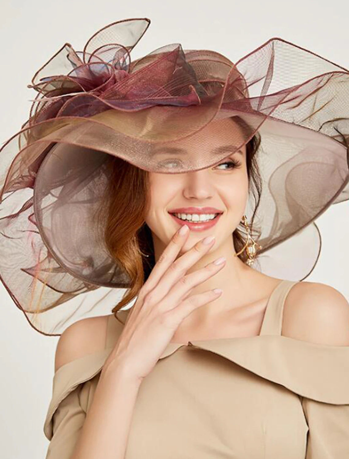 DingJiDress Fascinators Hats Headwear Straw Hat Sun Hat Casual Holiday Melbourne Cup Cocktail Royal Astcot Vintage Style Elegant With Feather Appliques Headpiece Headwear