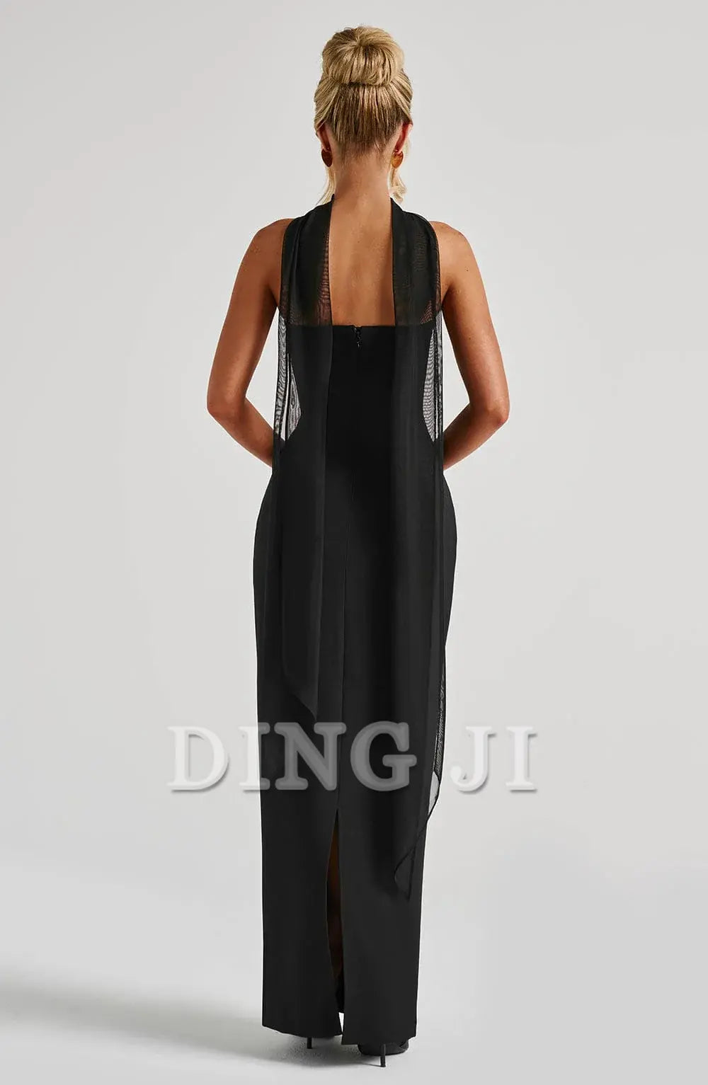 DingJiDress Bridesmaid Dresses Strapless Pleated Split to the Back Cultivate oneself Elegant Dresses Wedding Guests Dresses