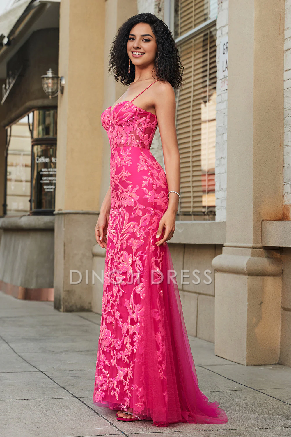 DingJiDress High Quality Dress Evening Dress Mermaid Sweetheart Spaghetti Strap Appliques Gorgeous Long Prom Dress