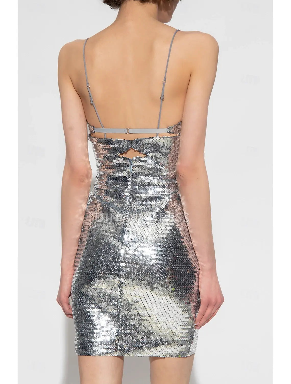 DingJiDress Hot Sale Short Prom Dress Sheath Sequin Cocktail Dresses Party Dress Sleeveless Spaghetti Strap Hollow Out Sexy New Homecoming Dress