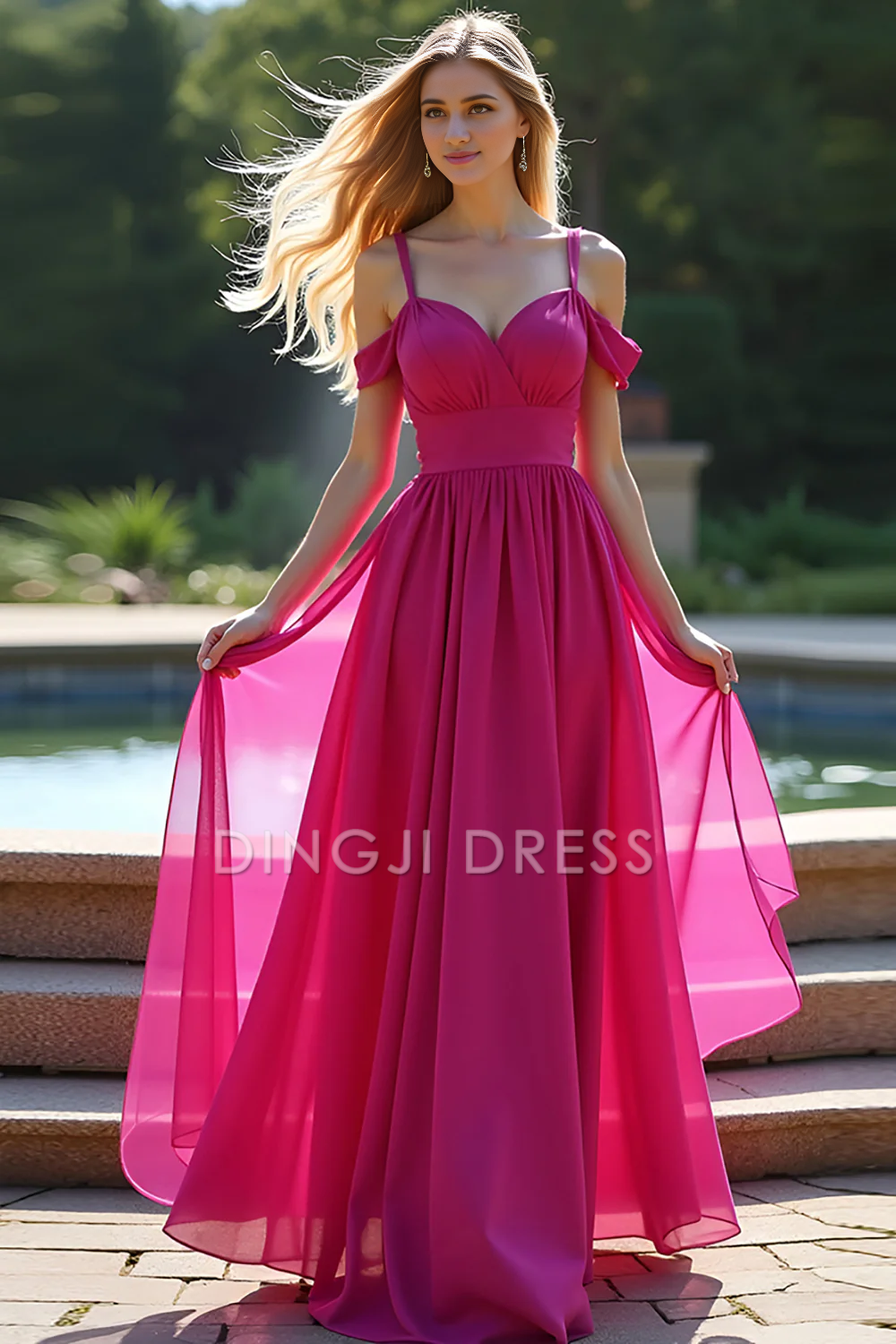 DingJiDress High Quality Dress Elegant A Line Sweetheart Cold Shoulder Backless Long Prom Dress