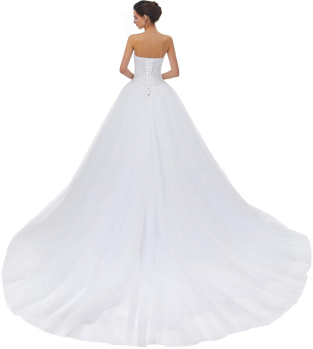 DingJiDress Wedding Dress A-line Sweetheart Tulle Train Gorgeous Fantastic Formal Women's Dresses