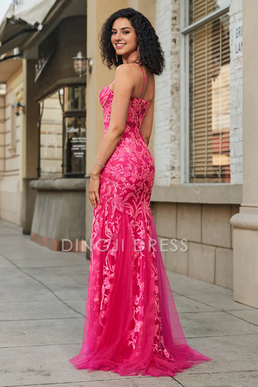 DingJiDress High Quality Dress Evening Dress Mermaid Sweetheart Spaghetti Strap Appliques Gorgeous Long Prom Dress