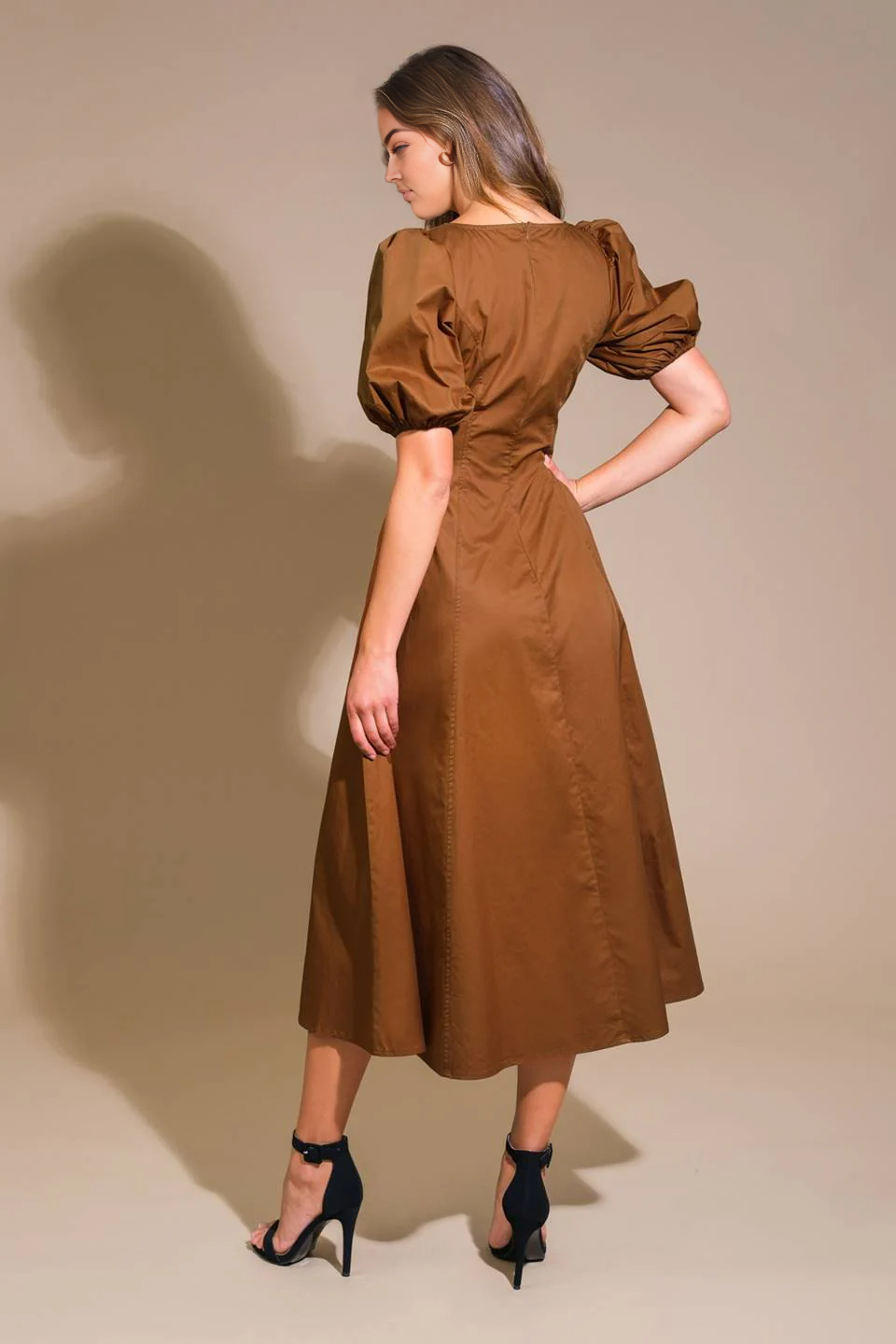 DingJiDress November December Wedding Guest Dress Square Neck short sleeve Medium Long Styles Elegant Formal Simple Party Dress