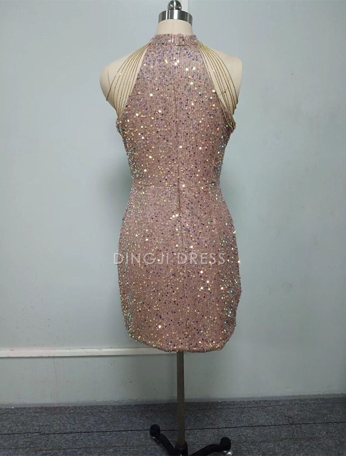DingJiDress Hot Sale Short Prom Dress Sheath Jewel Neck Sequin Cocktail Dresses Party Dress Holiday Sleeveless Sparkle Charming New Homecoming Dress