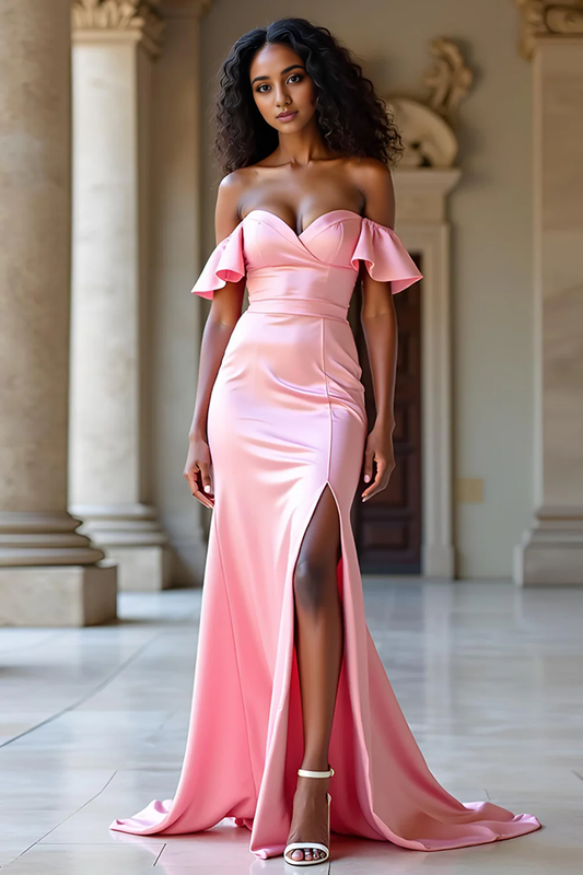 DingJiDress High Quality Dress Exquisite Ruffled Sheath Sweetheart Backless Fashion Long With Slit Prom Dress