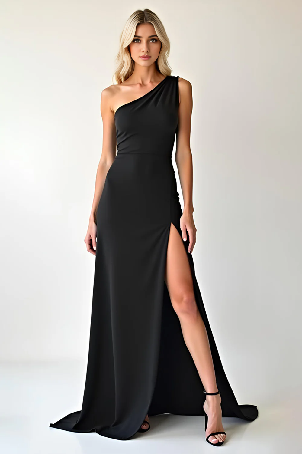 DingJiDress High Quality Dress Elegant One Shoulder Sheath Backless Simple Long With Slit Prom Dress