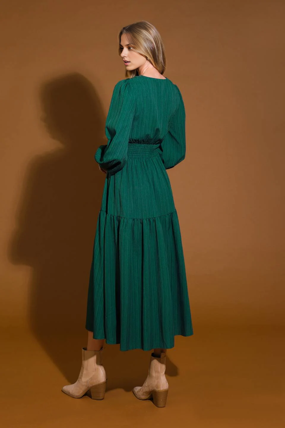 DingJiDress November December Wedding Guest Dress Fashion Deep V Neck Long Sleeves Elegant Plus Size Formal Dresses Party Dress