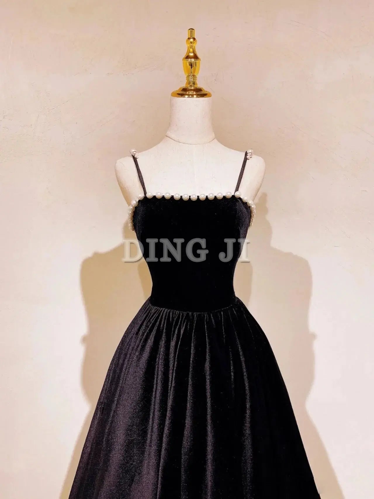 DingJiDress Elegant Evening Dress A-Line Spaghetti Straps Sleeveless Backless Long Prom Dresses Beading High Quality Formal Wear Dresses Wedding Guest Dresses